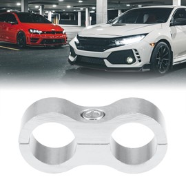 X AUTOHAUX 5 Pcs AN8 Hose Separator Clamps Fuel Line Connector Silver Tone