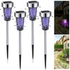 Qualirey 4 Pack Solar Bug Zapper Outdoor Mosquito Waterproof LED