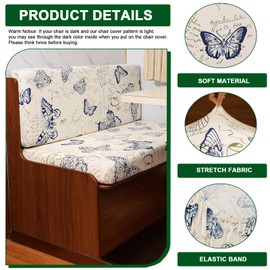 CRFATOP RV Dinette Cushion Covers Printed Elastic Camper Cushion Slipcover Stretchable Loveseat Sofa Chair Cover Furniture Protector for RV Camper Car Bench 1 Backrest Cover & 1 Bench Cover,04