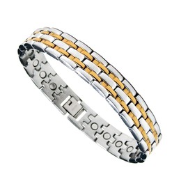 Accents Kingdom Two Tone Titanium Premium Titanium Bracelet Golf Bracelet Sports Bracelet T10, 8.5"