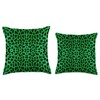 Atteestude Green Leopard Cat Animal Print Throw Pillow, 18x18, Multicolor