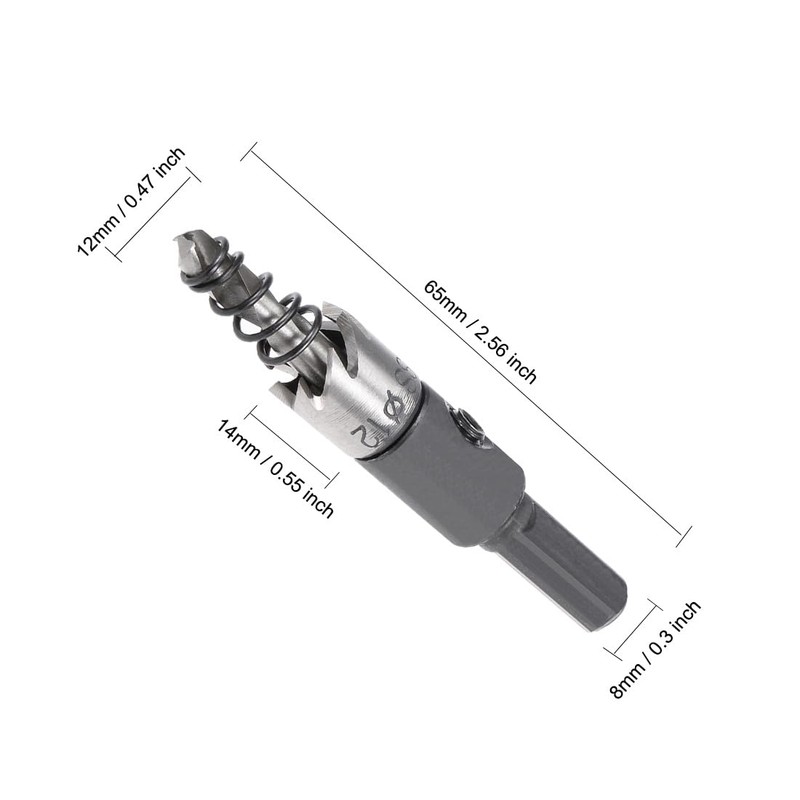sourcingmap 12mm HSS Drill Bit Hole Saw for Stainless Steel