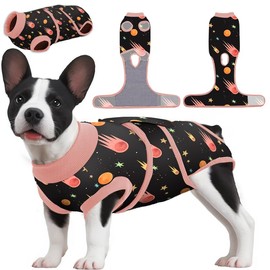 PetWarm Recovery Suit For Male Dogs Neutered,Recovery Suit for Female Dogs,Professional Pet Recovery Shirt Dog Abdominal Wounds Bandages Female Male Dog Onesie for Spay Neuter,Galaxy pattern,Orange,XL