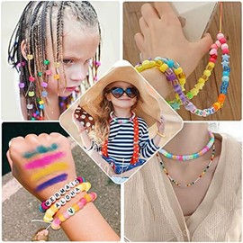 Shusmda 1900Pcs Glow in The Dark Beads Mix 9 Colors Glow Beads Luminous Beads Bulk Acrylic Hair Beads Plastic Beads