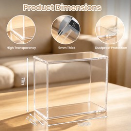 Acrylic PKMN ETB Protector Case, 5mm Thick Clear Magnetic Display Case