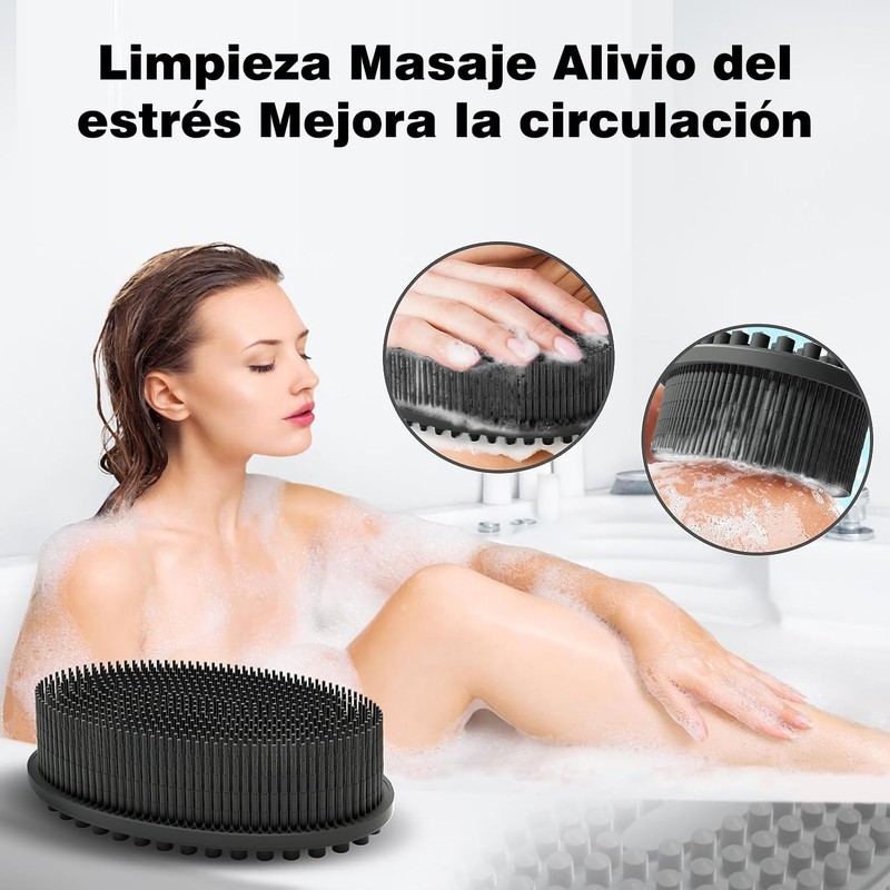 2 Piezas Cepillo Corporal de Silicona, Estropajo Corporal de Suave