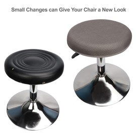 HuaLiSiJi Stool Covers Round 12-16" Round Seat Covers for Bar Stools with Breathable Mesh Holes, Luxurious Fabric Stretchable Wrinkle Resistant Washable Dustproof (2, Grey)