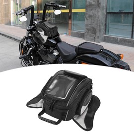 Motoforti Universal Motorcycle Magnetic Tank Tool Bag Fuel Saddlebag with Strap Waterproof Black
