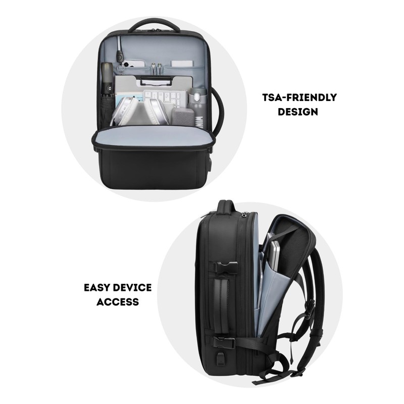 Vacuum Seal Travel Backpack 60L Expandable Air Compression System, Water