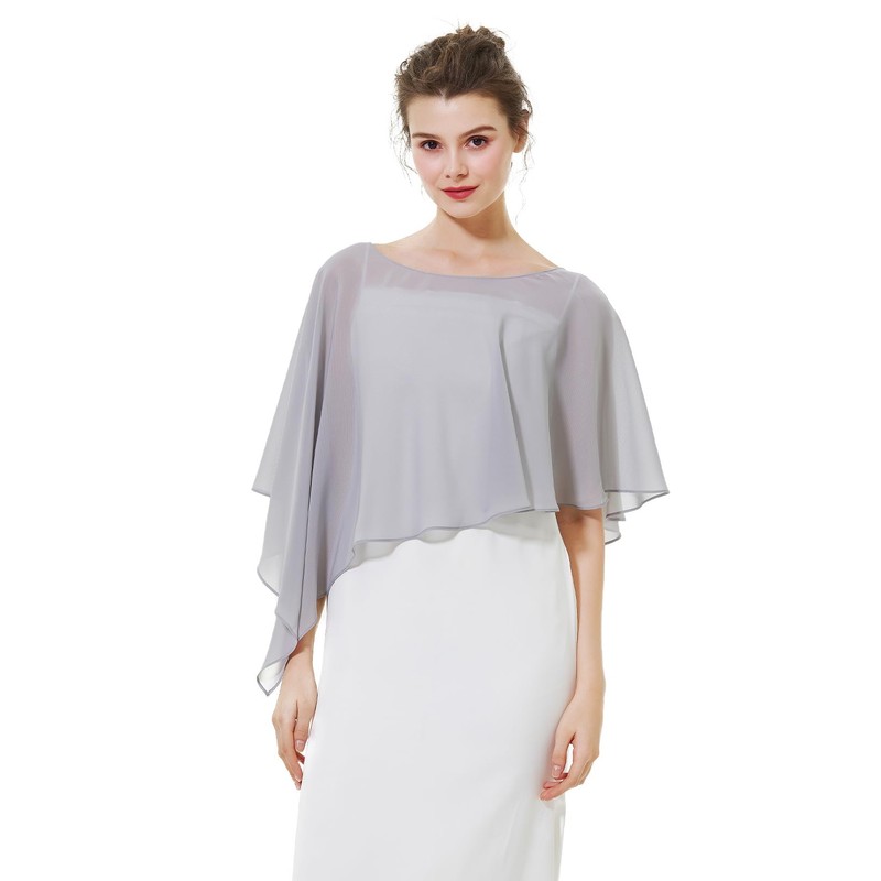 BEAUTELICATE Women's Chiffon Scarf Stole Elegant Cape Cape for Bride