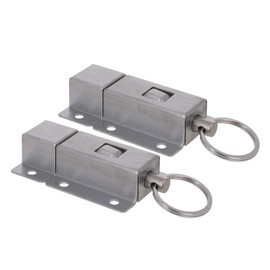 MroMax Door Barrel Bolt, Stainless Steel Security Push Button Spring Loaded Latch 2Pcs