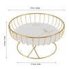 Round Fruit Basket Large Capacity Hollow Metal Fruit Bowl Stand