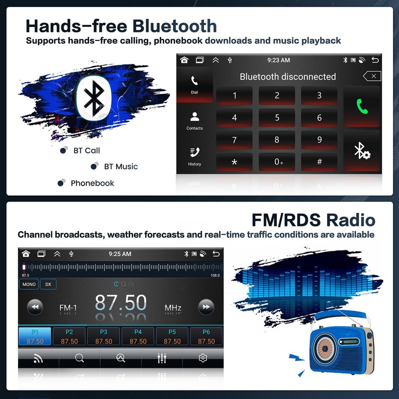 Inefala 8-Core 4+64G Android 13 Car Stereo Upgrade Radio for