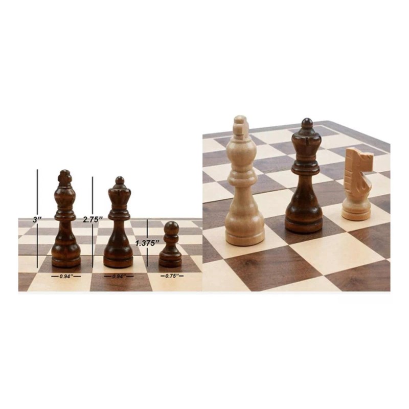 Didacti Juegos Ajedrez De Madera Tablero Plegable De Lujo Chess