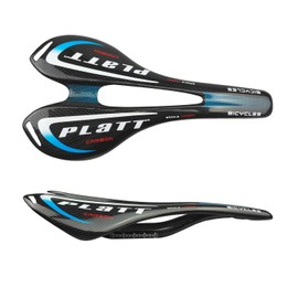 PLATT Bike Carbon Fiber Saddle Lightweigth Bicycle Seat for Road Bike and Mountain Bike 3K Gloss,Blue