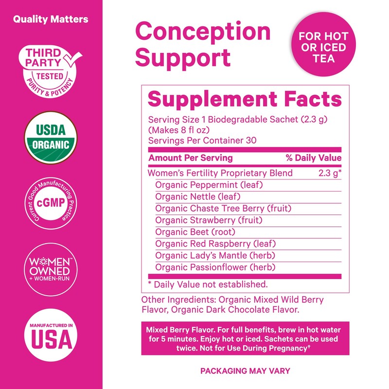 Pink Stork Organic Fertility Tea for Women with Chaste Tree