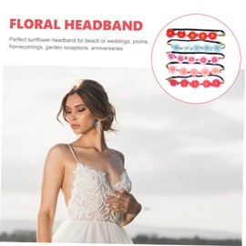 Gogogmee Sunflower Headpiece Pcs Floral Headdress Elastic Band Stylish Bridal Hair Band for Wedding Prom Homecoming