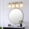 24" Modern 4-Light Vanity Wall Sconce, Golden Finish with Frosted
