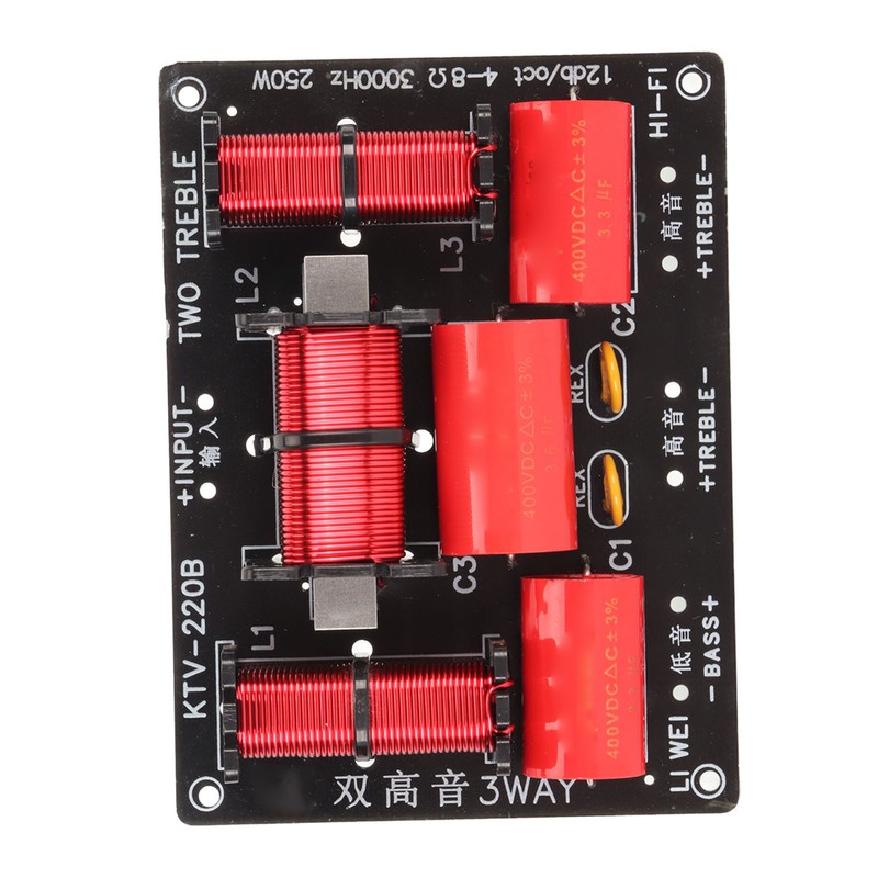 3 Way Crossover Filter Professional PCB Treble Bass Sound Frequency