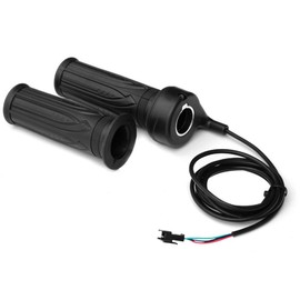 WADY 1 Pair Bike Throttle Grip, Stable Waterproof Twist Throttle for Electric Bicycles and Scooters,Conversion Kit with Right Hand Design,Durable E-Bike Accessory with 3 PIN Plug (Black)