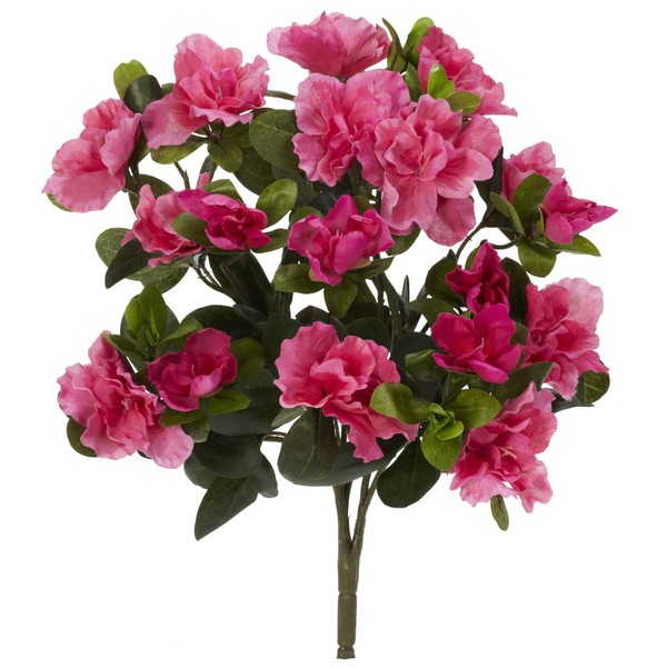 Nearly Natural 13” Azalea (Set of 4) Artificial Plant, Pink