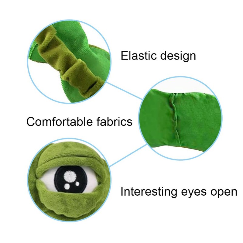 Frog Plush Kids Eye Masks for Sleeping Cartoon Fluff Blindfold