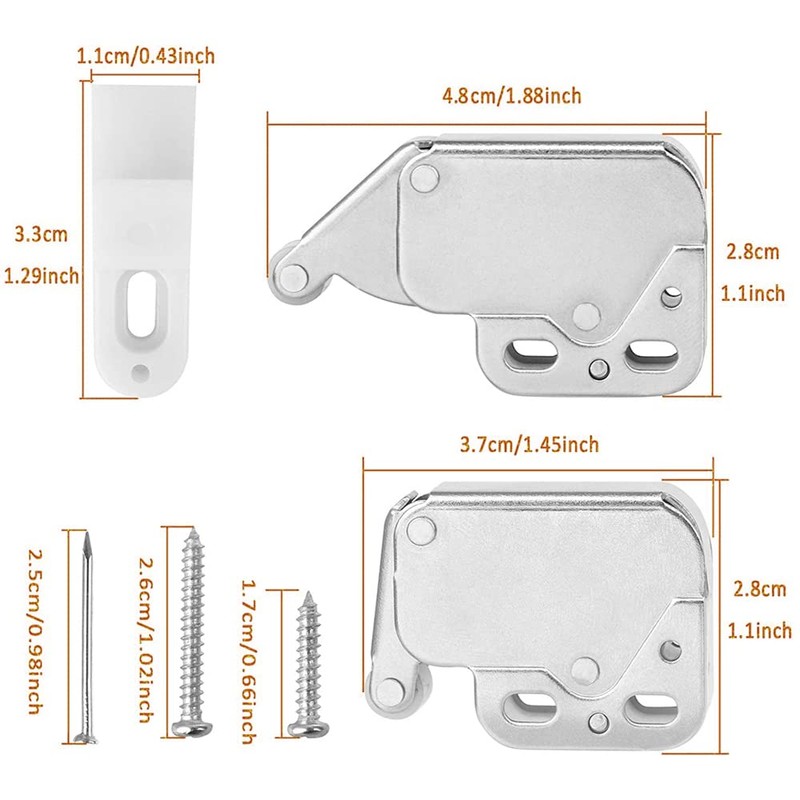 Homefantasy Pack of 8 Spring Catches, Push Lock Cabinet Spring