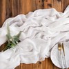 AOKSUNOVA Cheesecloth Table Runner White 80 x 300cm Boho Gauze