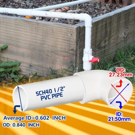 Pack of 10 1/2inch PVC 90 Degree Elbow, 2 Way Right Angle PVC Pipe Adapter Fittings, PVC Pipe Corner Connector for Sch40 PVC Pipe DIY Frame