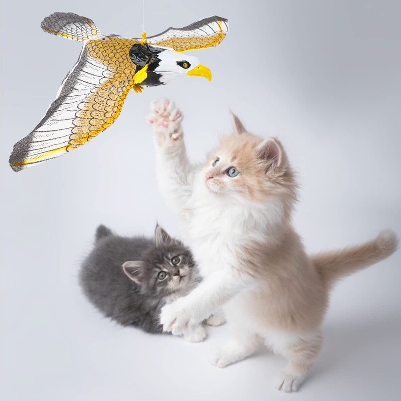 LOMIMOS Flying Bird Cat Toy, Interactive Hanging Spinning Simulation Bird