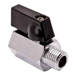 2 x 3/8 inch NPT shut-off valve, mini brass internal thread for external thread, water oil, double sealing system, ball valve
