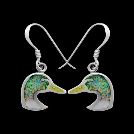 Mainland Silver Duck Earrings • Sterling Silver • Mallard Design • Navajo Inspired