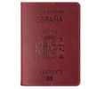 Porta pasaporte español, portadocumentos de piel vaca, tarjetero retro for