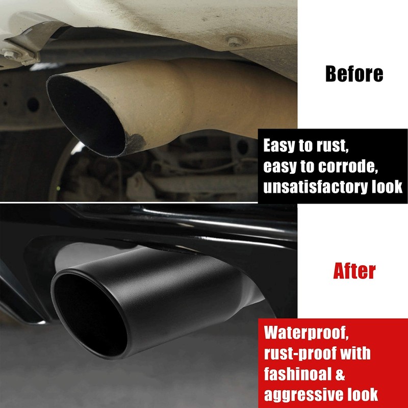 2.5 Inch Black Exhaust Tip, Universal 2 1/2" Inside Diameter