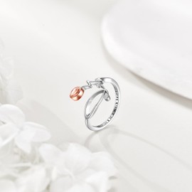 VENACOLY Heartbeat EKG Stethoscope Ring 925 Sterling Silver Stethoscope Ring Stethoscope Jewellery Gifts for Women