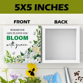 Spring Decor, Spring Decorations for Home Office, Spring Decorations, Wherever Life Plants You Bloom With Grace Sign, 5 X 5 Inch
