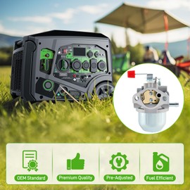 0C1535ASRV Carburetor for Generac 4000XL 4000 EXL Generator Parts Nikki 97747 W436BRE GN220 C1535 GH220HS 35PDS396829 7.8HP Portable Generators, with 078601 Air Filter Rebuild Kit