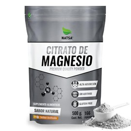 NATSA Citrato de Magnesio 3000mg Premium Polvo 500 g 166 Porciones