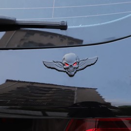 Pack of 2 Skull Emblem Car Sticker 3D Skull Badge Car Styling Sticker Accessories for Car Motorcycle