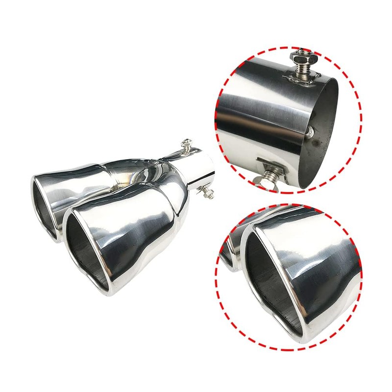 OtpOutopa Dual Exhaust Tip 2.5 inch Inlet, Universal Car Exhaust