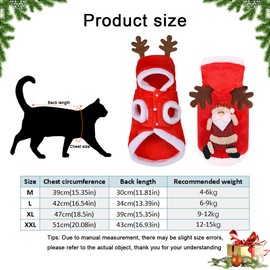 Gxlaihly Pet Christmas Costume, Dog Costumes Christmas, Dog Christmas Costume, Cat Clothes Christmas, Pet Dog Cat Christmas Reindeer Costume, Winter Warm Clothing for Pets (A-L)