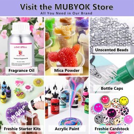 MUBYOK M436 Car Freshie Supplies Starter Kit with 1LB Scented Aroma Beads,4 inch Circle Silicone Molds and CardStock(Make 5 Freshies)