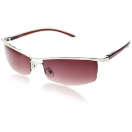 eight tokyo 342 Men's Sunglasses, Sharp, UV Protection, Designed by Sabae Manufacturers, Silver Brown / Smoke H