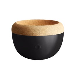 Emile Henry Deep Ceramic Food Storage Bowl, 10.6 x 7.3in, Black Truffle