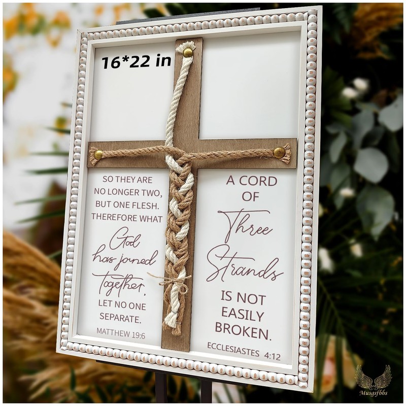 Musgsfbbs A Cord of Three Strands Wedding Ceremony Sign 16×22