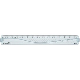 Maped Plastic Flat Ruler for Left-handers, 30 cm, Geometric, 80% Recycled Material