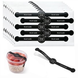 100Pcs Black Handmade Food Baking Seal Stickers for Pastry Wrapping
