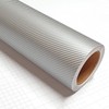 DIYAH 4D Silver Carbon Fiber Vinyl Wrap Sticker with Air