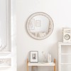 fuxuiwy 20" Round Rustic Mirror Wooden Frame Circle Mirrors, Distressed