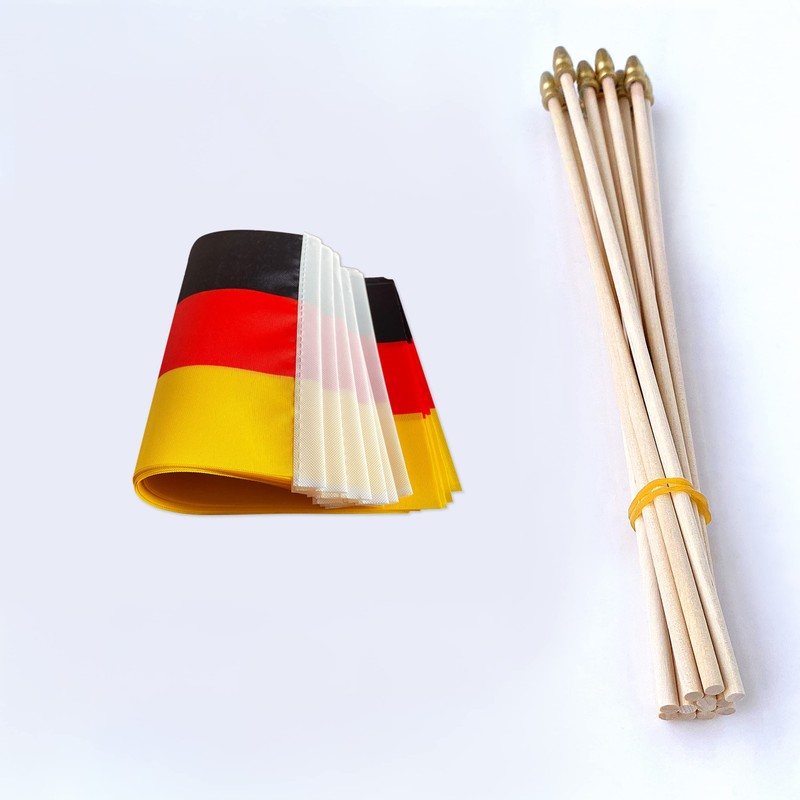 TSMD Germany Stick Flag German Small Mini Hand Held Flags,5x8